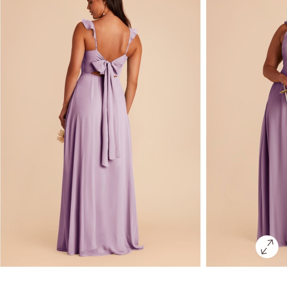 Doris Chiffon Lavender Ruffle Strap Maxi Dress with Back Bow